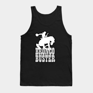 Bronco Buster White Tank Top